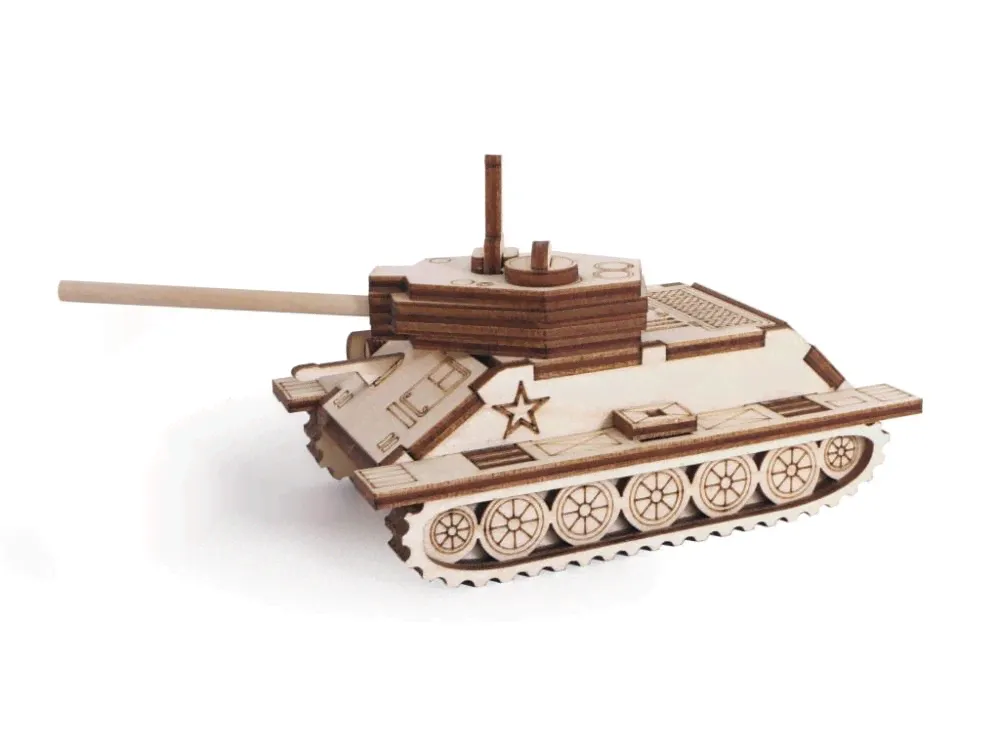 Конструктор из дерева Танчик Т-34, Армия России, TY339-A20-0