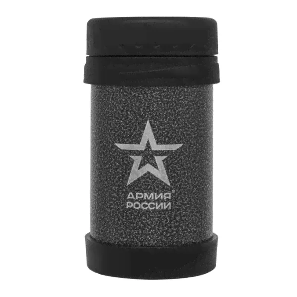 Термос (Thermos) Армия России "Патрон" для еды (500 мл, Чёрный/Серый, 340г, Тепло 6/Холод 8 часов)-0